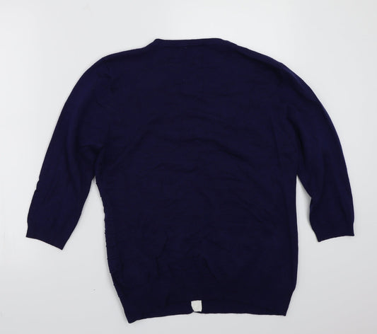 dixie Womens Blue Cardigan Jumper Size L