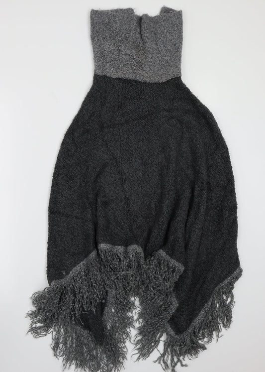 Preworn Womens Grey Jacket Poncho One Size