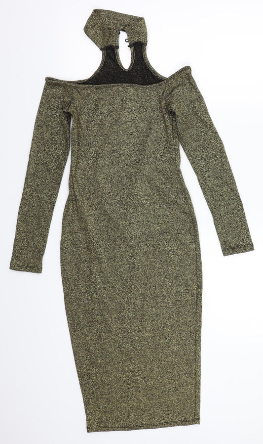 Preworn Womens Gold A-Line Size 8
