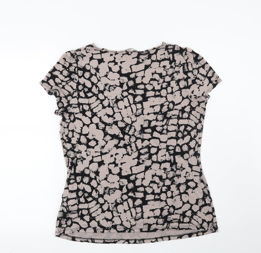 Marks and Spencer Womens Brown Geometric Basic Blouse Size 12