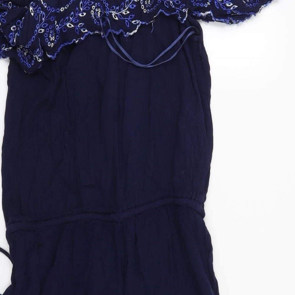 Red Herring Womens Blue Floral Playsuit One-Piece Size 8