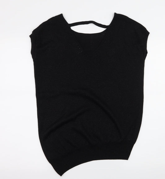 NEXT Womens Black Knit Pullover Jumper Size 12 - cut out back