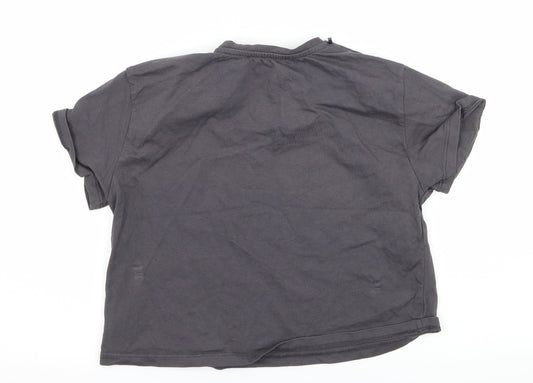 George Girls Grey Jersey Basic T-Shirt Size 8-9 Years - We Can Do Anything