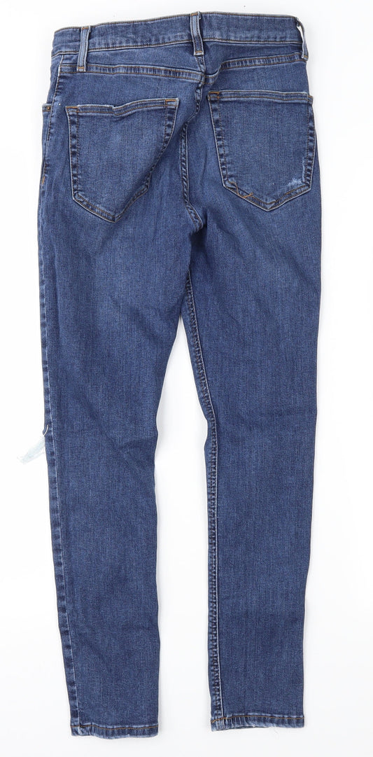 Topshop Womens Blue Denim Skinny Jeans Size 28 in L28 in