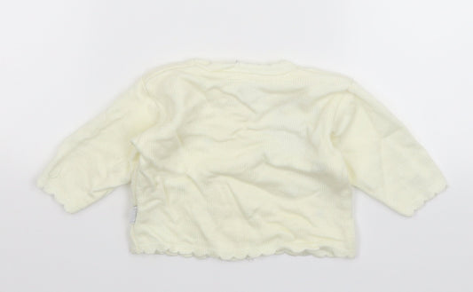 Debenhams Baby White Knit Cardigan Jumper Size 3-6 Months