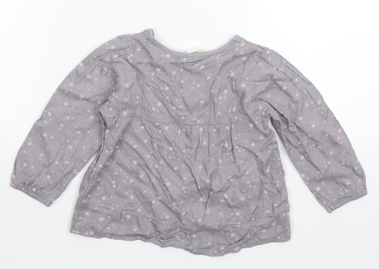 H&M Girls Grey Geometric Shirt Dress Size 12-18 Months