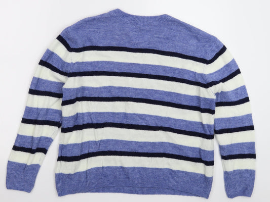 H&M Womens Blue Knit Pullover Jumper Size M