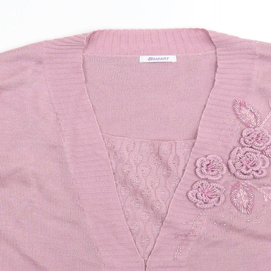 Damart Womens Pink Knit Pullover Jumper Size 20