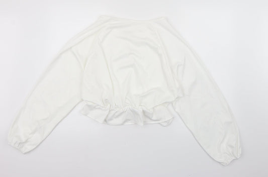 Preworn Womens White Basic Blouse Size S