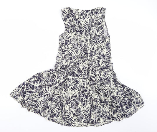 New Look Womens Blue Floral A-Line Size 8