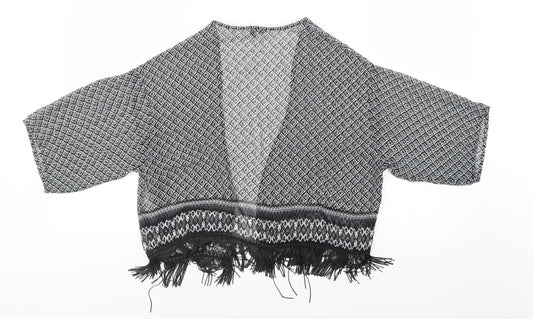 Candy Couture Girls Black Geometric Cardigan Jumper Size 12-13 Years