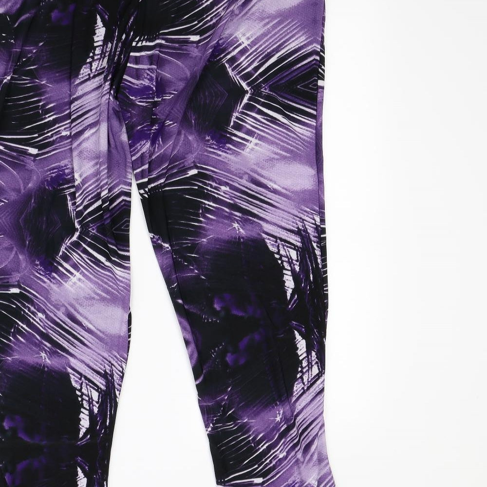 Preworn Womens Purple Geometric Trousers Size 26 in L30 in