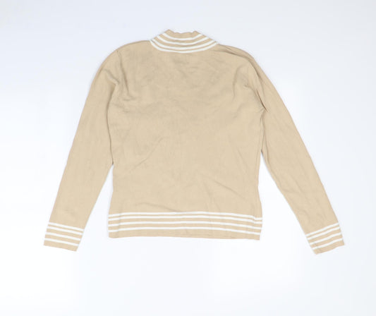 Roman Womens Beige Rayon Pullover Jumper Size S