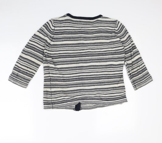 Alex & co Womens Beige Striped Cardigan Jumper Size 14