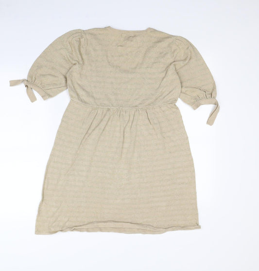 Preworn Womens Gold Fit & Flare Size 16