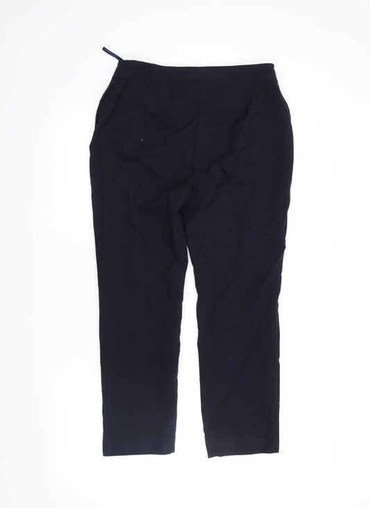 polyester Womens Blue Dress Pants Trousers Size 10 L24 in