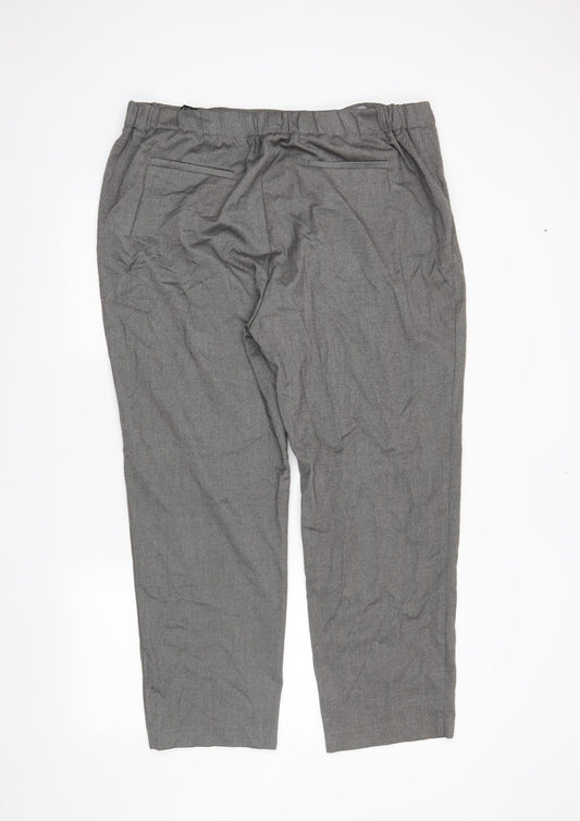 M&S Womens Grey Dress Pants Trousers Size 20 L26 in