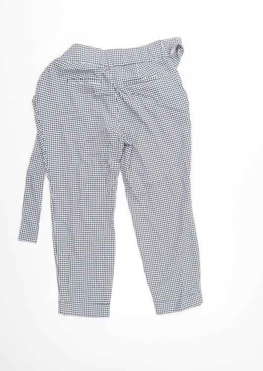 Dorothy Perkinsth Womens Blue Herringbone Cropped Trousers Size 10 L23 in