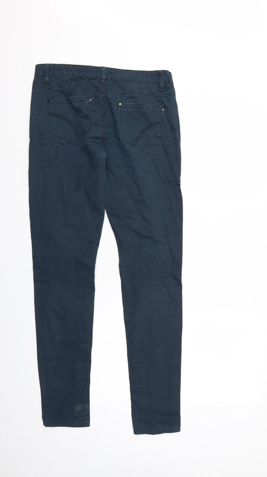 Denim & Co. Womens Blue Denim Skinny Jeans Size 10 L30 in