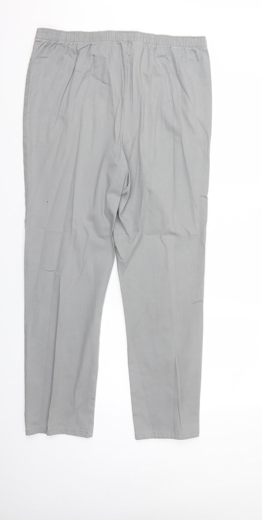 JOV Womens Grey Trousers Size 16 L27 in - Elastic Waist