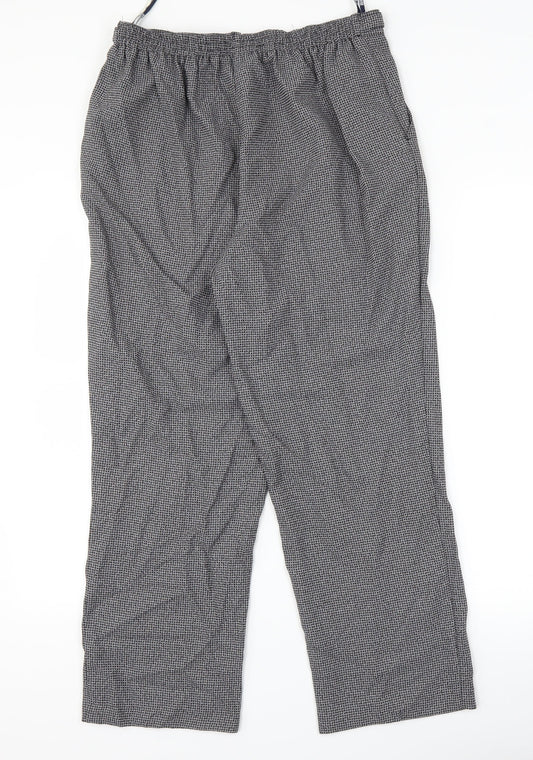 BHS Womens Blue Geometric Trousers Size 14 L25 in