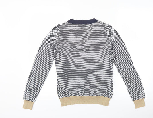 Trinny & Susannah Womens Blue Striped Pullover Jumper Size 10