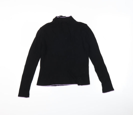 Topshop Womens Black Pullover Jumper Size 10 - Cut Out Neckline