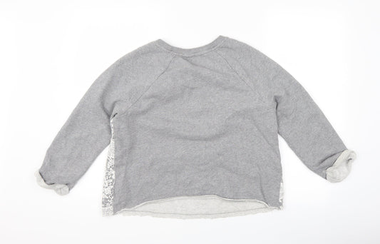 Matalan Womens Grey Floral Pullover Sweatshirt Size 12