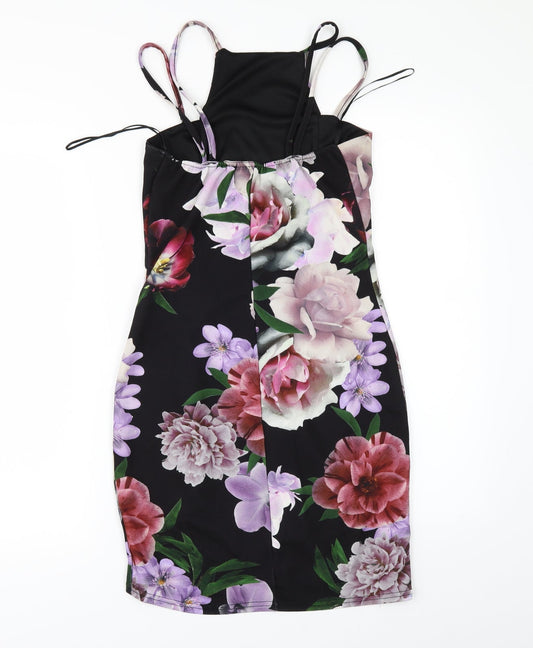 Select Womens Black Floral Mini Size 10