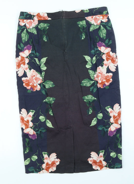 Autograph Womens Blue Geometric Straight & Pencil Skirt Size 10