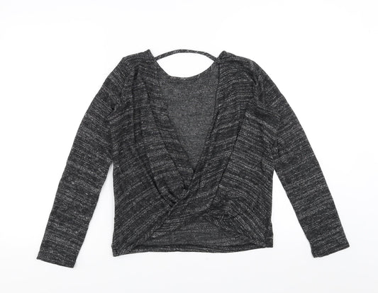Glamorous Womens Grey Pullover Jumper Size 8 - open back twist