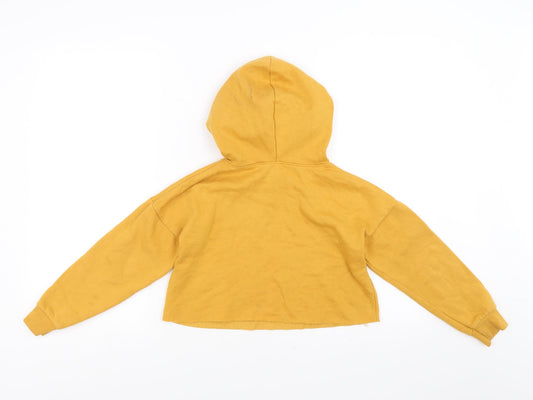 New Look Girls Yellow Pullover Hoodie Size 9 Years - cropped state of new york