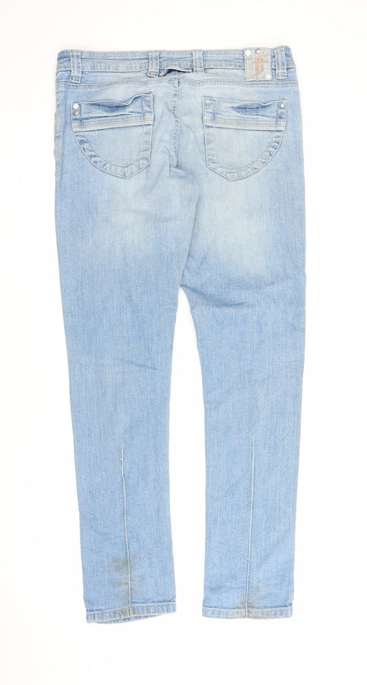 Preworn Womens Blue Denim Straight Jeans Size M L30 in