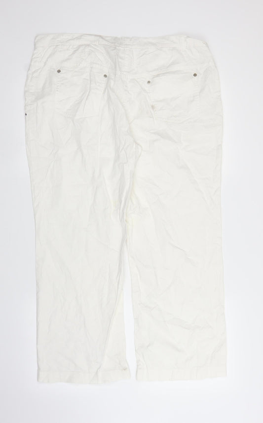 Claudia Gil Womens White Capri Trousers Size 28 L27 in