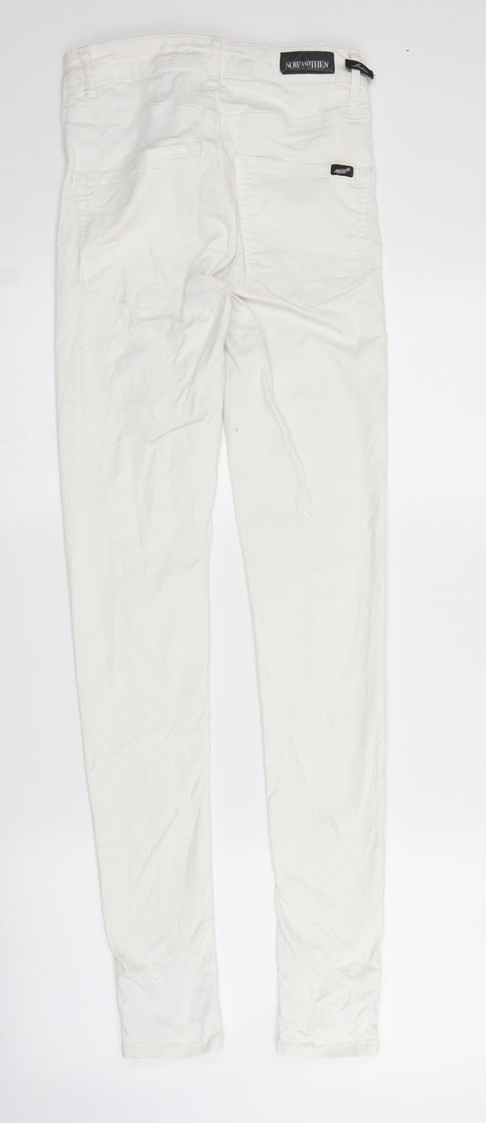 Now and Then Womens White Denim Skinny Jeans Size M L31 in