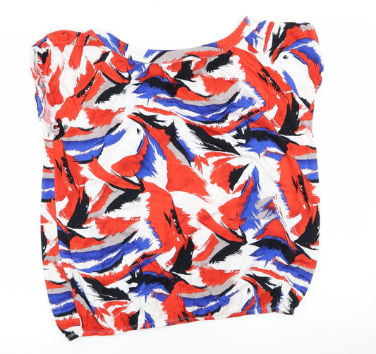 Maria Kaveva Womens Multicoloured Geometric Basic T-Shirt Size 18
