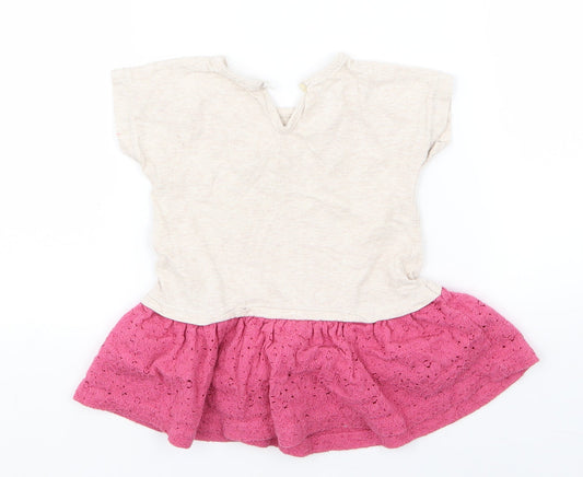 Matalan Girls Beige Fit & Flare Size 9-12 Months