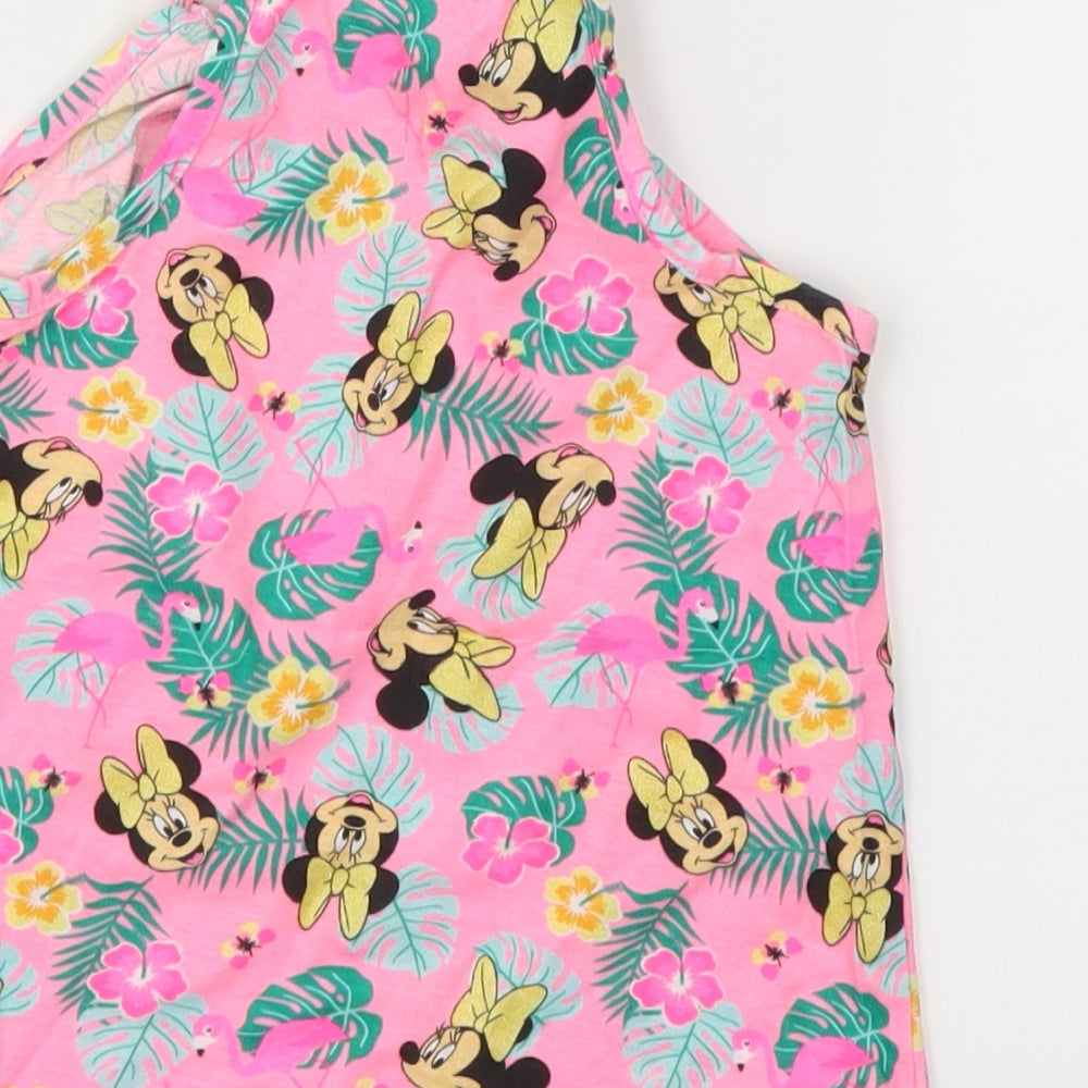 Primark Girls Pink Animal Print Basic T-Shirt Size 7-8 Years