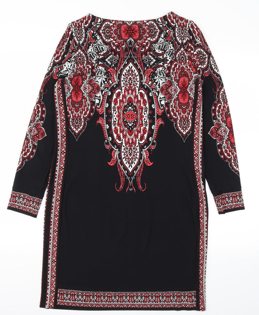 Wallis Womens Black Argyle/Diamond A-Line Size S