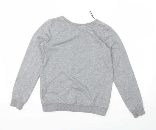H&M Girls Grey Floral Pullover Jumper Size 10-11 Years