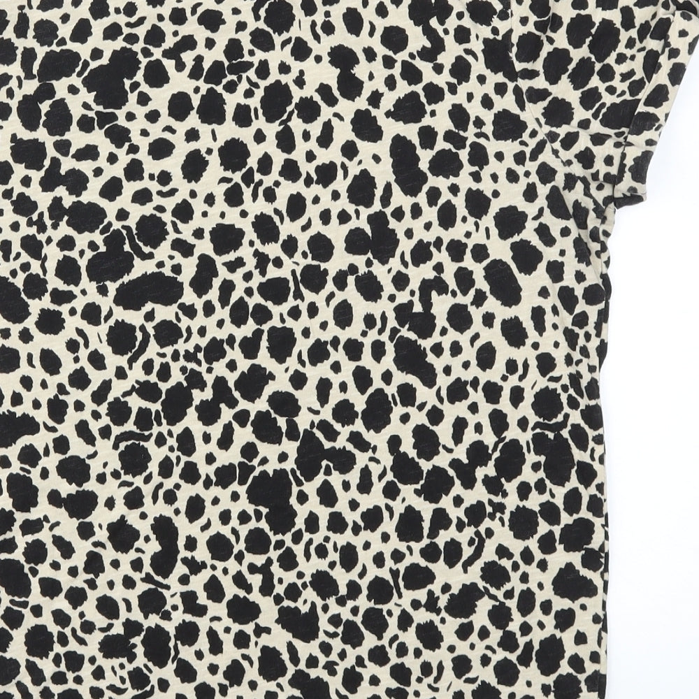 River Island Womens Brown Animal Print Basic T-Shirt Size 10