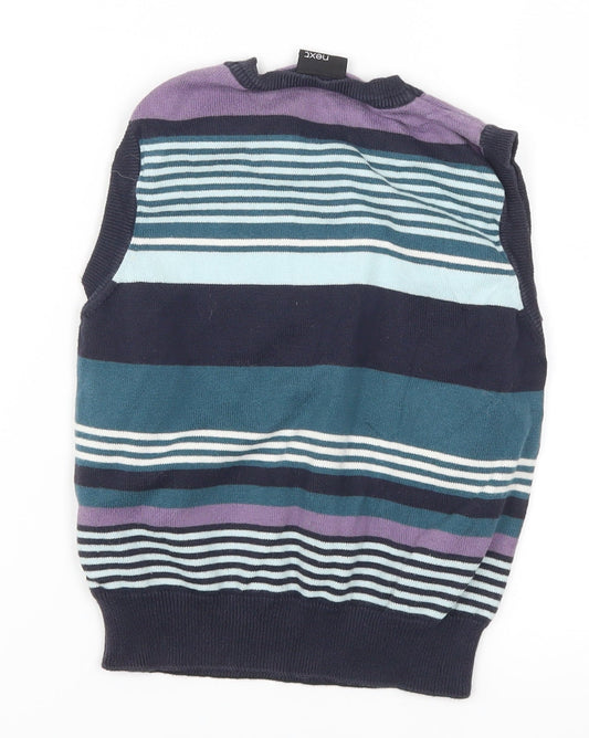 NEXT Boys Purple Striped Vest Jumper Size 6 Years - Blue