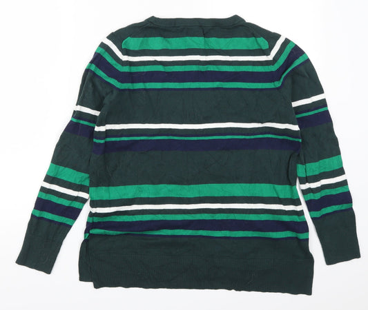 Gap Womens Green Striped Pullover Jumper Size M