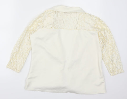Select Womens Beige Lace Jacket Size 16