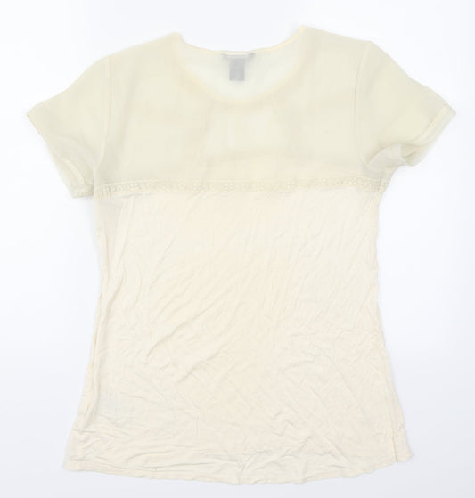 H&M Womens Beige Basic T-Shirt Size S