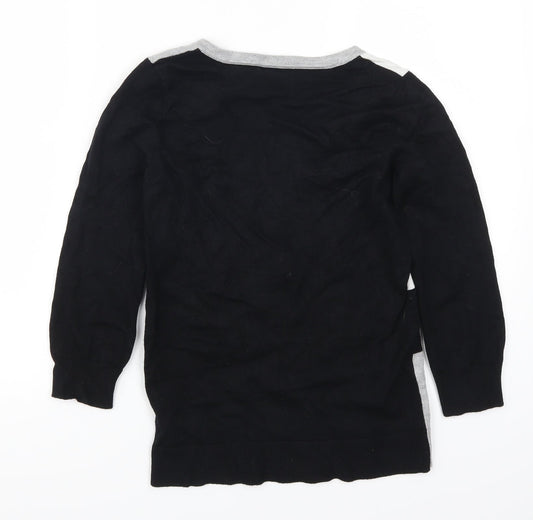 M&Co Womens Black Geometric Pullover Jumper Size 8 - Grey and Blue