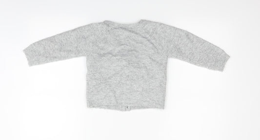 Marks and Spencer Girls Grey Cardigan Jumper Size 5-6 Years