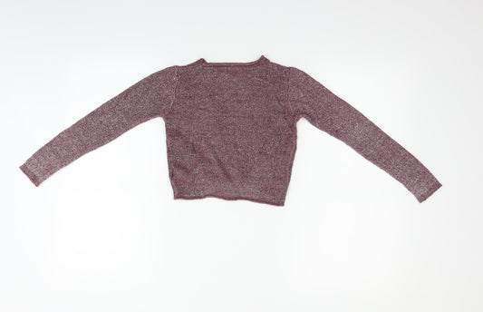 Next Girls Purple Pullover Jumper Size 6 Years