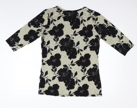 ORIGINALS Womens Beige Floral Pullover Jumper Size 16