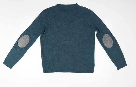 wise man Mens Blue Pullover Jumper Size L
